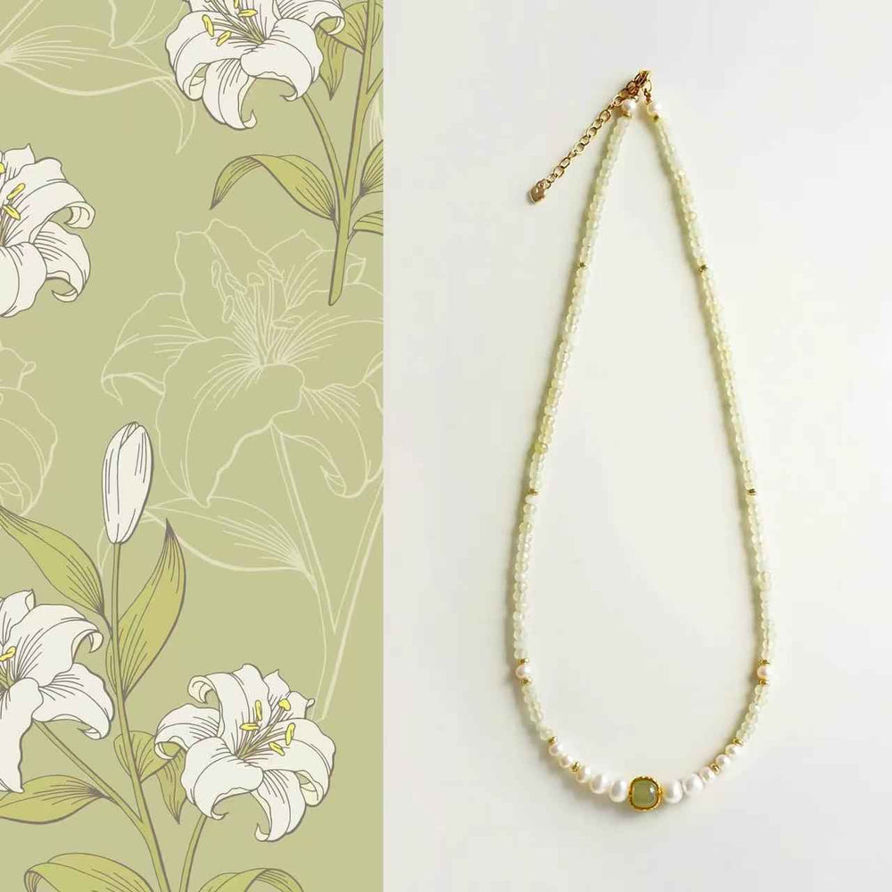 Pure Harmony - Jade Chalcedony Pearl Necklace