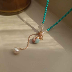 Throat Serenity - Turquoise Pearl Necklace
