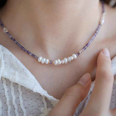 Crown Awakening | Amethyst Baroque Pearl Necklace