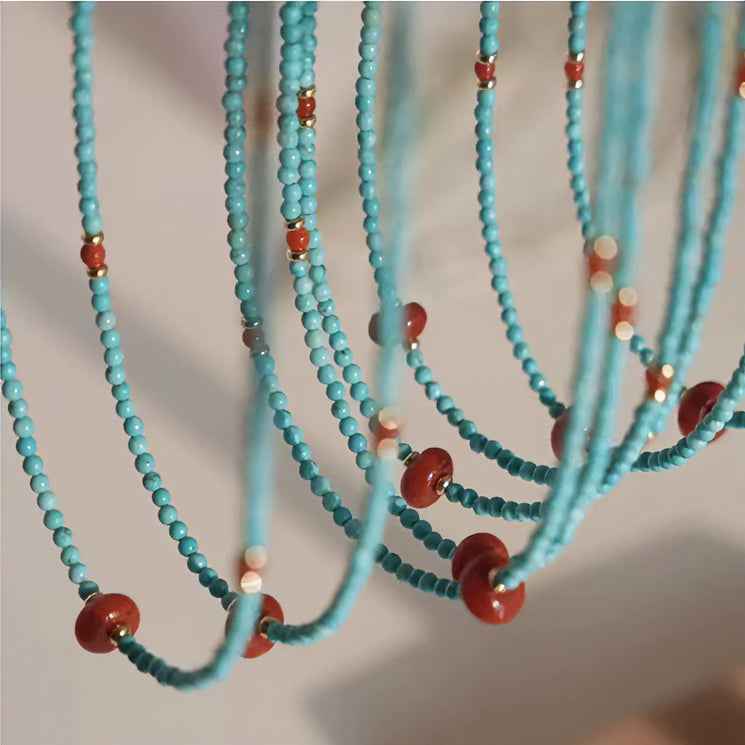 Sacral Expression | Red Agate Turquoise Necklace