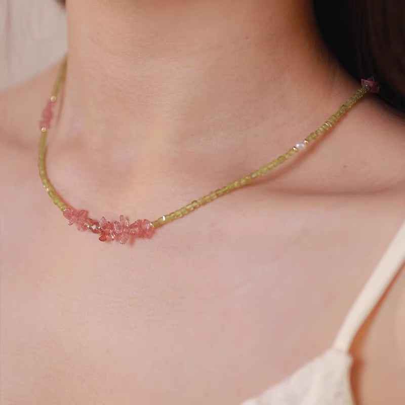 Heart Abundance | Peridot Rose Quartz Necklace