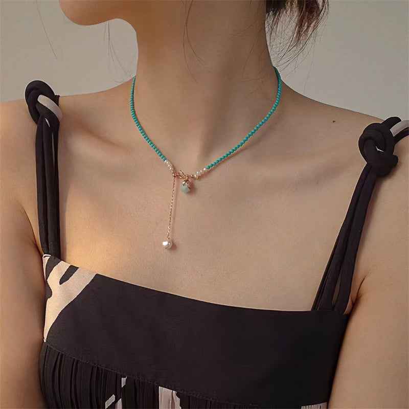 Throat Serenity - Turquoise Pearl Necklace