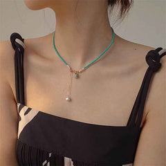 Throat Serenity - Turquoise Pearl Necklace