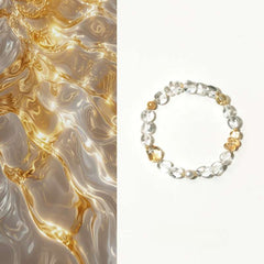 Handmade crystal jewelry featuring premium citrine and clear quartz crystals to support wealth manifestation and peace.