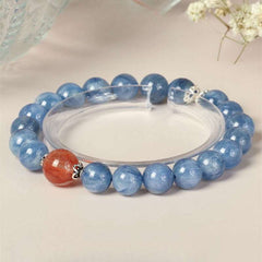 AURA LITH Cancer Nourishment Kyanite Zodiac Bracelet, a natural gemstone bracelet for emotional healing and inner peace.