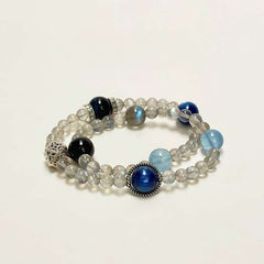 AURA LITH Capricorn Grounding Smoky Quartz Zodiac Bracelet, a natural gemstone bracelet featuring premium protective obsidian for emotional stability.