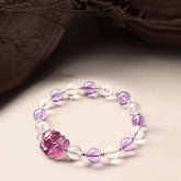 AURA LITH Crown Alignment Amethyst Fox Chakra Bracelet, a natural gemstone bracelet for higher awareness and spiritual growth.