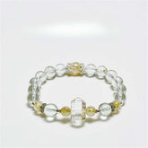 AURA LITH Crown Alignment Clear Quartz Chakra Bracelet, a natural gemstone bracelet for spiritual purification and mental clarity.