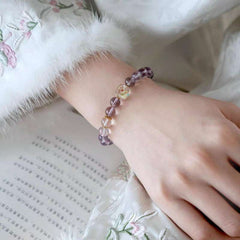 Spiritual crystal chakra bracelet for purifying personal energy and boosting positive transformation, handmade by AURA LITH.