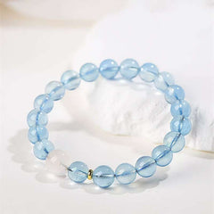 Spiritual crystal chakra bracelet for throat chakra balancing, perfect as a personalized mindfulness gift.