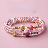 AURA LITH Heart Alignment Strawberry Quartz Chakra Bracelet, a natural gemstone bracelet for emotional healing and love.