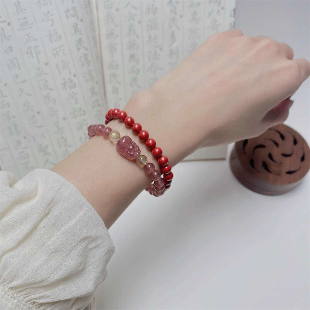 AURA LITH genuine crystal bracelet designed for Aries alignment, boosting physical vitality and cosmic protection.
