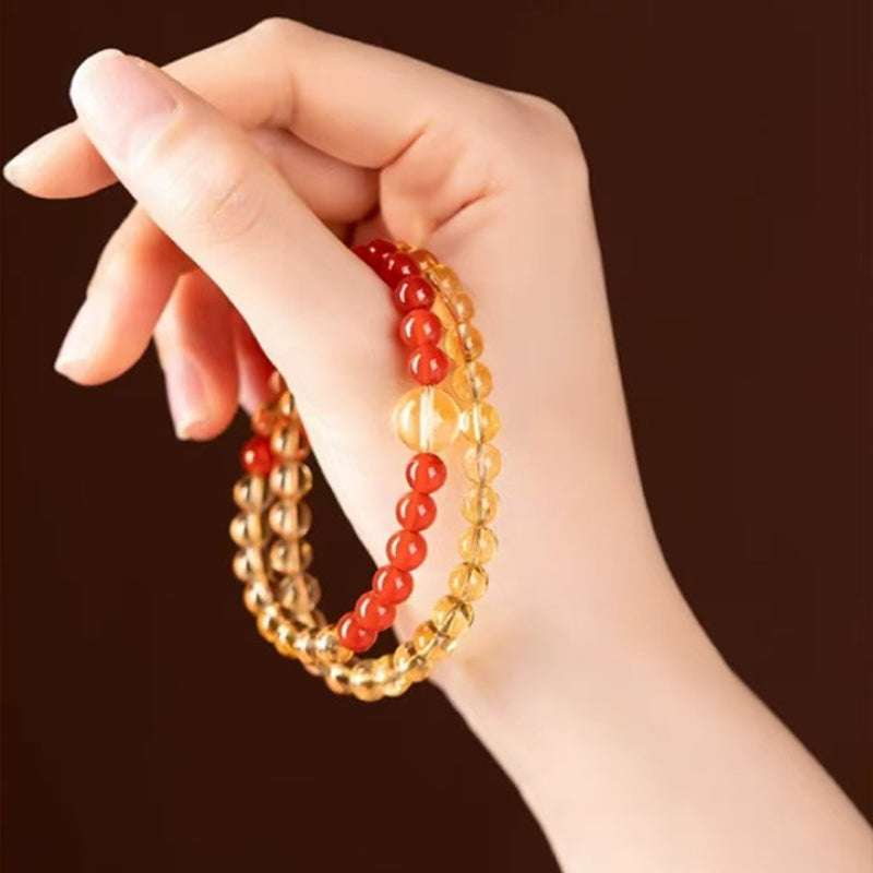 AURA LITH yellow citrine crystal bracelet designed for solar plexus chakra alignment and aura protection.