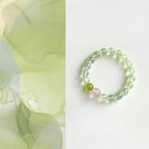 AURA LITH Peace & Heart Healing Prehnite and Rose Quartz Bracelet, a natural gemstone bracelet designed to quiet the mind and deepen loving energy.
