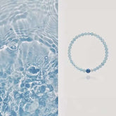 AURA LITH Tranquility & Light Aquamarine and Kyanite Minimalist Bracelet, a delicate natural gemstone bracelet designed to quiet the mind.