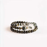 AURA LITH Virgo Purification Phantom Quartz Zodiac Bracelet, a natural gemstone bracelet with protective obsidian for spiritual purification.