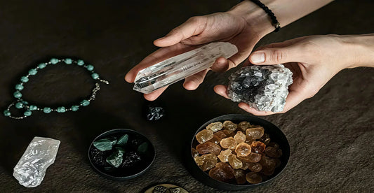 A healing crystal bracelet featuring natural gemstones for energy protection and sleep support by AURA LITH.