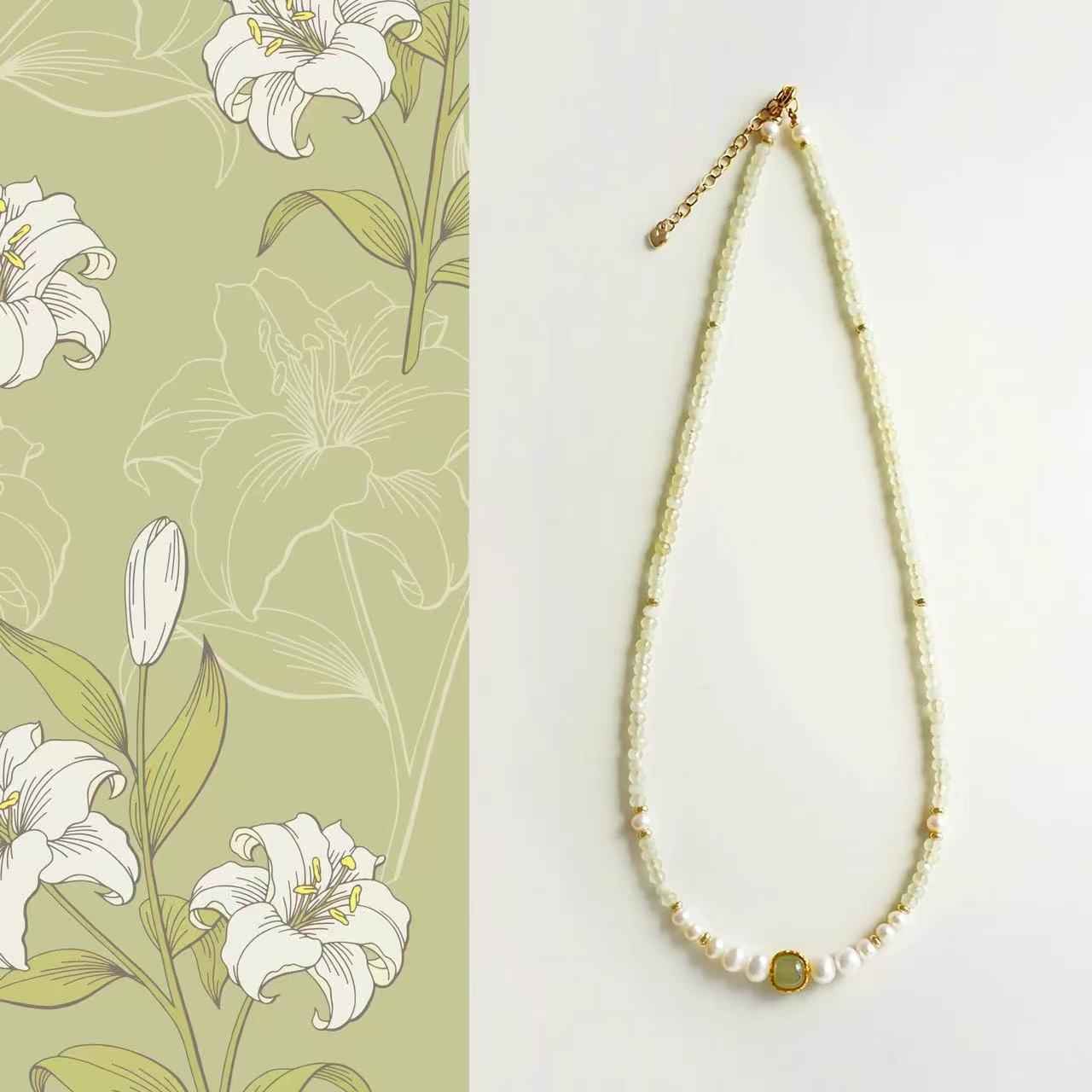 Pure Harmony - Jade Chalcedony Pearl Necklace