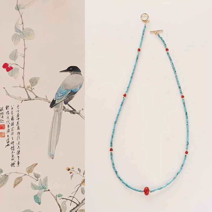 Sacral Expression | Red Agate Turquoise Necklace