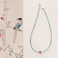 Sacral Expression | Red Agate Turquoise Necklace