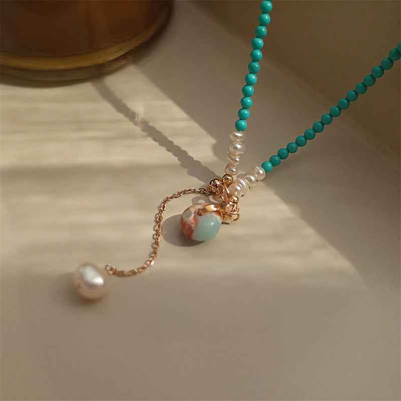 Throat Serenity - Turquoise Pearl Necklace