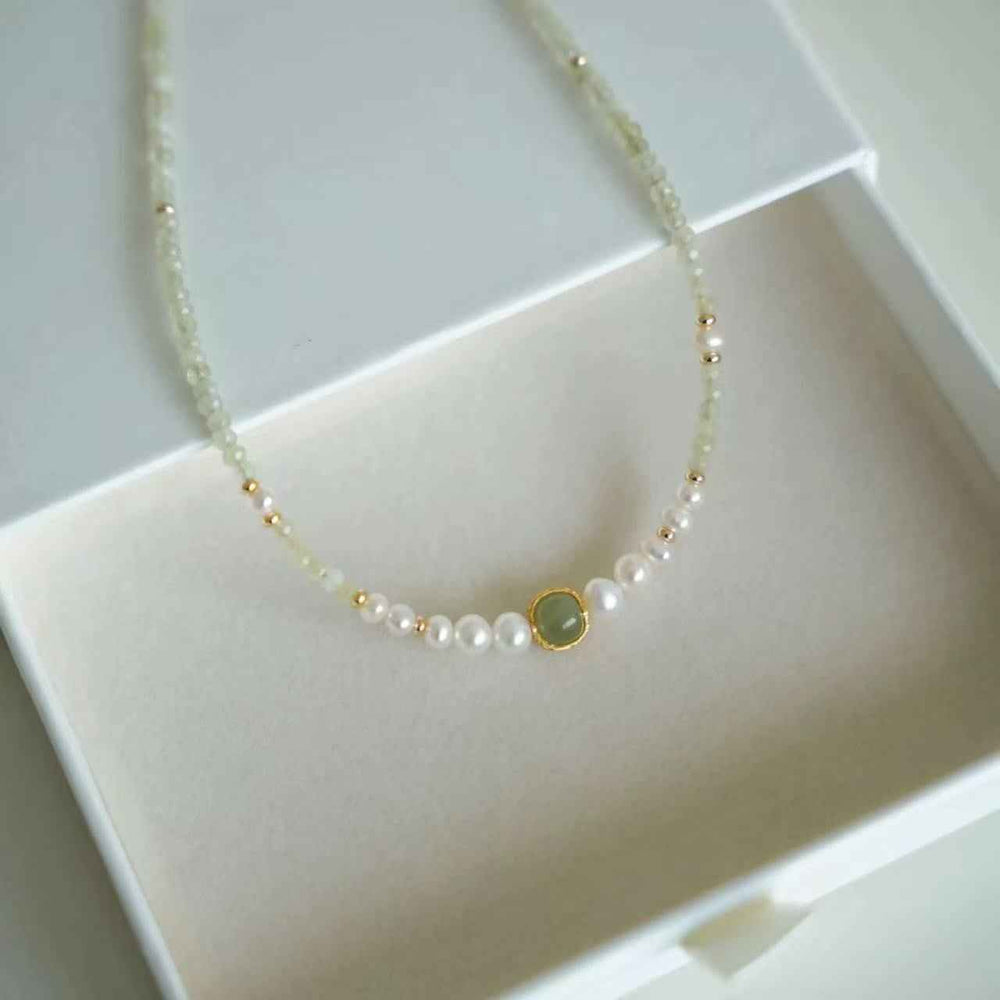 Pure Harmony - Jade Chalcedony Pearl Necklace
