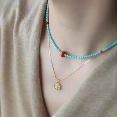 Sacral Expression | Red Agate Turquoise Necklace