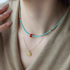 Sacral Expression | Red Agate Turquoise Necklace