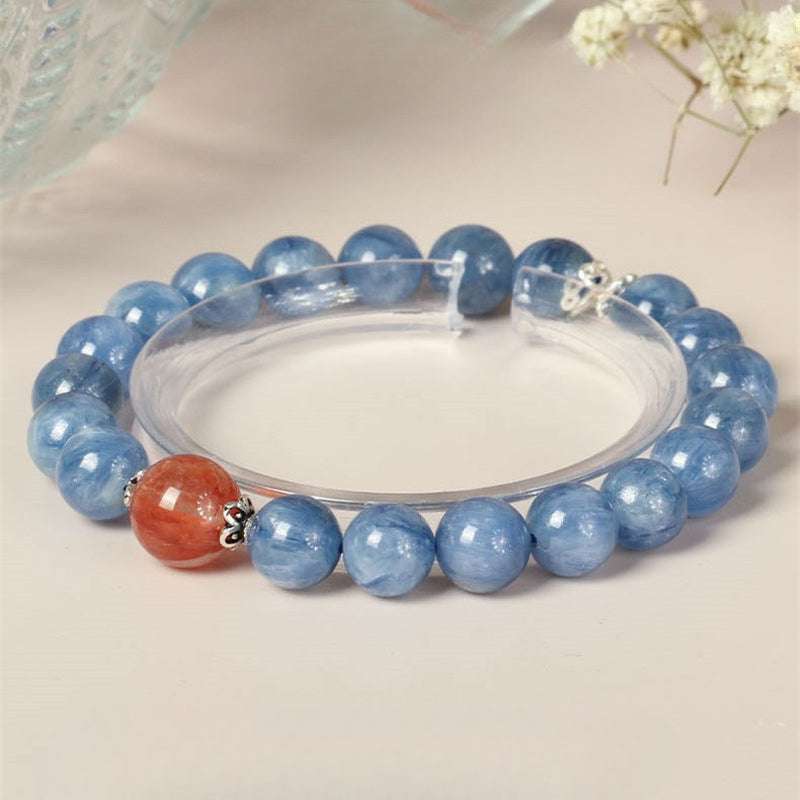AURA LITH Cancer Nourishment Kyanite Zodiac Bracelet, a natural gemstone bracelet for emotional healing and inner peace.