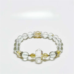 AURA LITH Crown Alignment Clear Quartz Chakra Bracelet, a natural gemstone bracelet for spiritual purification and mental clarity.