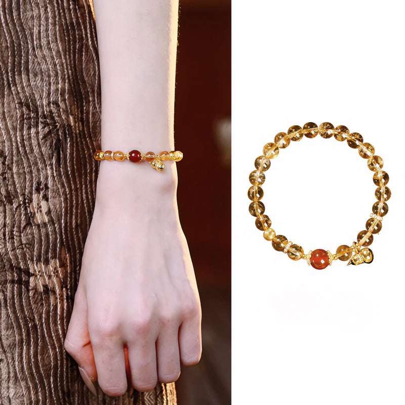 AURA LITH Gemini Manifestation Citrine Zodiac Bracelet, a natural gemstone bracelet for abundance and clear focus.