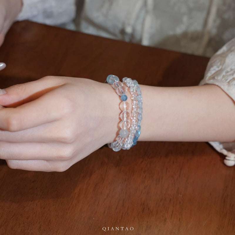Spiritual crystal chakra bracelet for purifying personal energy and boosting positive transformation, handmade by AURA LITH.