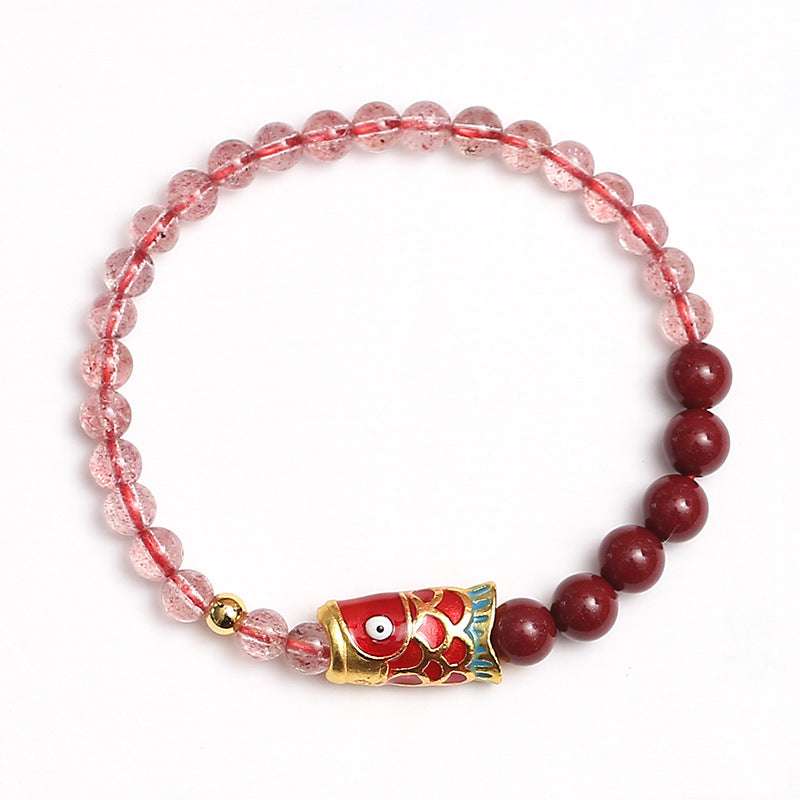 AURA LITH Libra Alignment Strawberry Quartz Zodiac Bracelet, a natural gemstone bracelet for emotional balance and heart chakra activation.