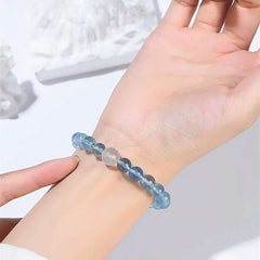 AURA LITH aquamarine crystal bracelet designed for emotional soothing, spiritual awareness, and aura protection.