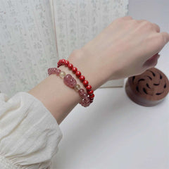 AURA LITH genuine crystal bracelet designed for Aries alignment, boosting physical vitality and cosmic protection.