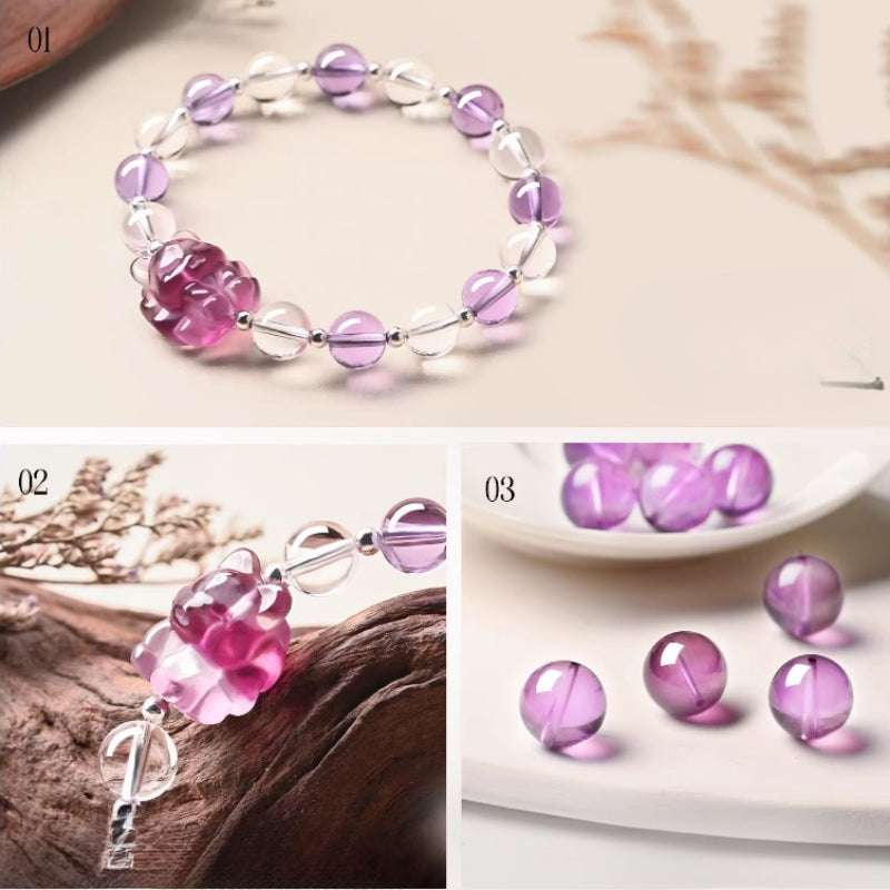 AURA LITH purple crystal bracelet designed for crown chakra alignment, boosting intuition and inner healing.