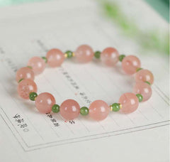 Handmade crystal jewelry featuring premium ice southern red agate and jade to support emotional healing and inner peace.