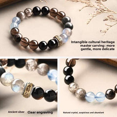 AURA LITH balancing crystal bracelet designed for Pisces alignment, featuring a sacred 925 silver charm.