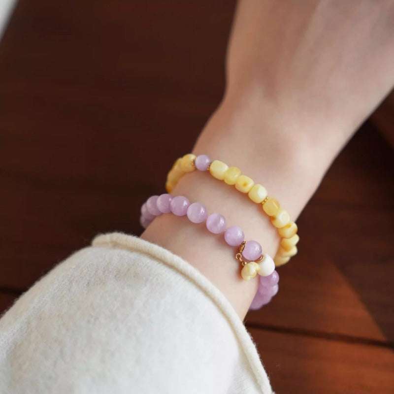 Spiritual crystal chakra bracelet for cultivating deep inner harmony and soothing stress, handmade by AURA LITH.