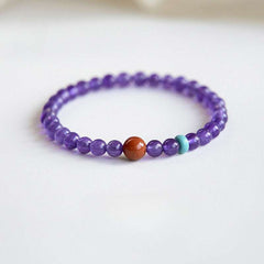 AURA LITH Sagittarius Wisdom Amethyst Zodiac Bracelet, a natural gemstone bracelet for spiritual exploration and higher wisdom.