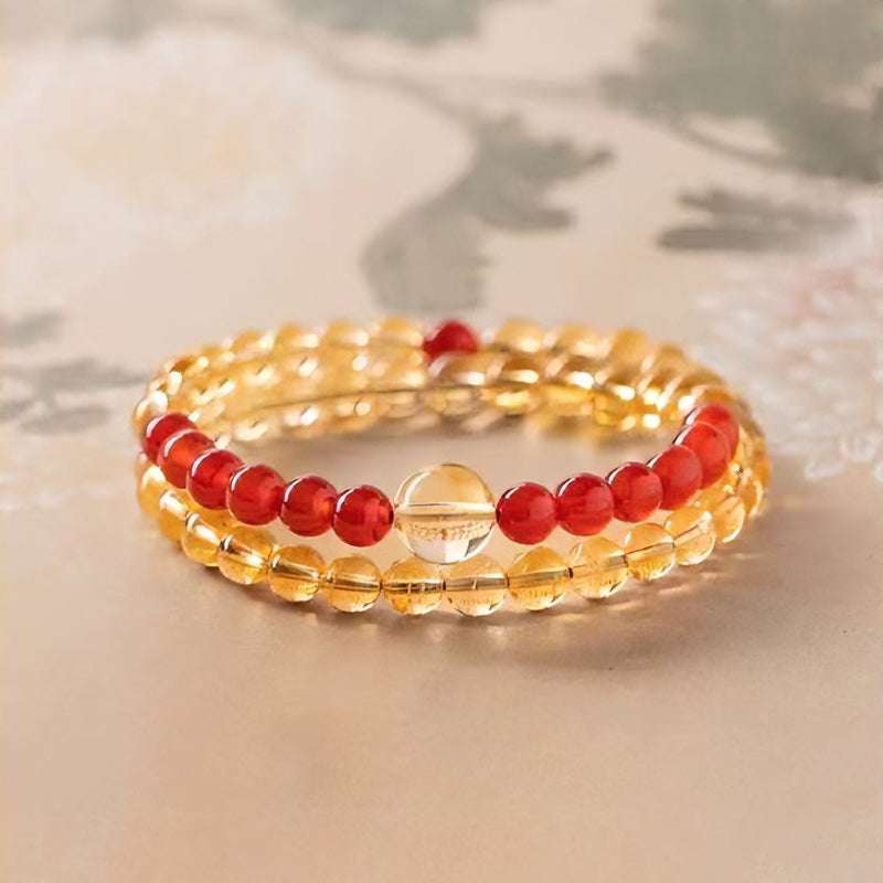 AURA LITH Solar Plexus Radiance Citrine Chakra Bracelet, a natural gemstone bracelet for wealth manifestation and confidence.