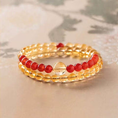 AURA LITH Solar Plexus Radiance Citrine Chakra Bracelet, a natural gemstone bracelet for wealth manifestation and confidence.