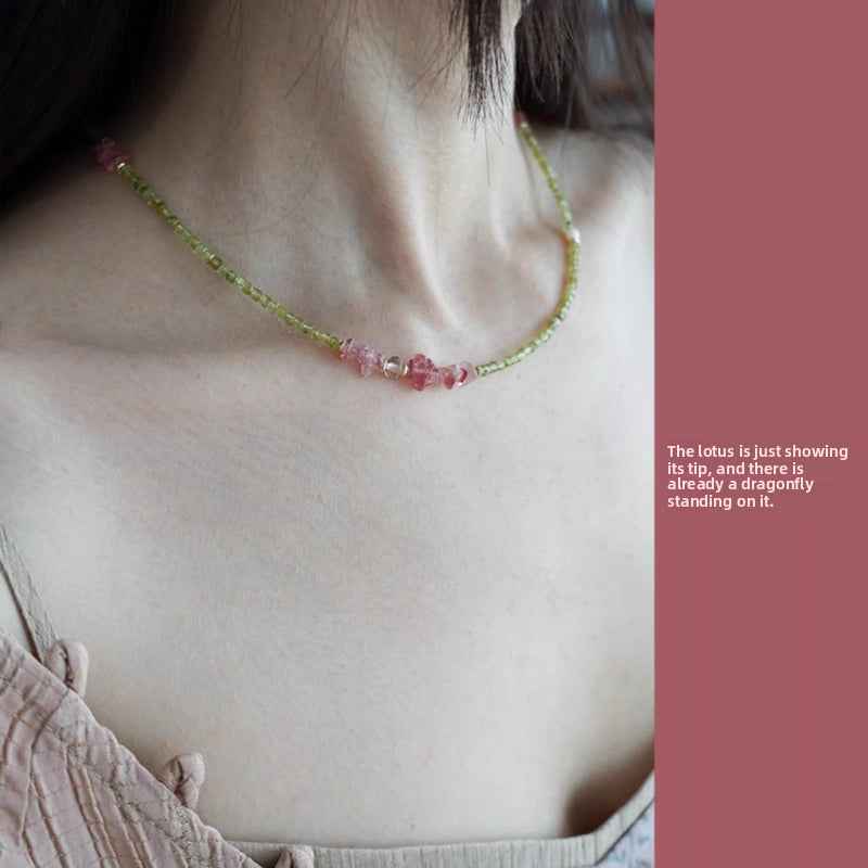 Heart Abundance |  Peridot Rose Quartz Necklace