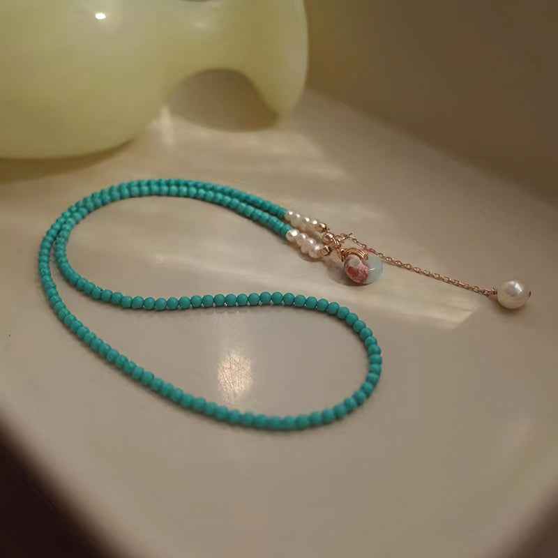 Throat Serenity - Turquoise Pearl Necklace