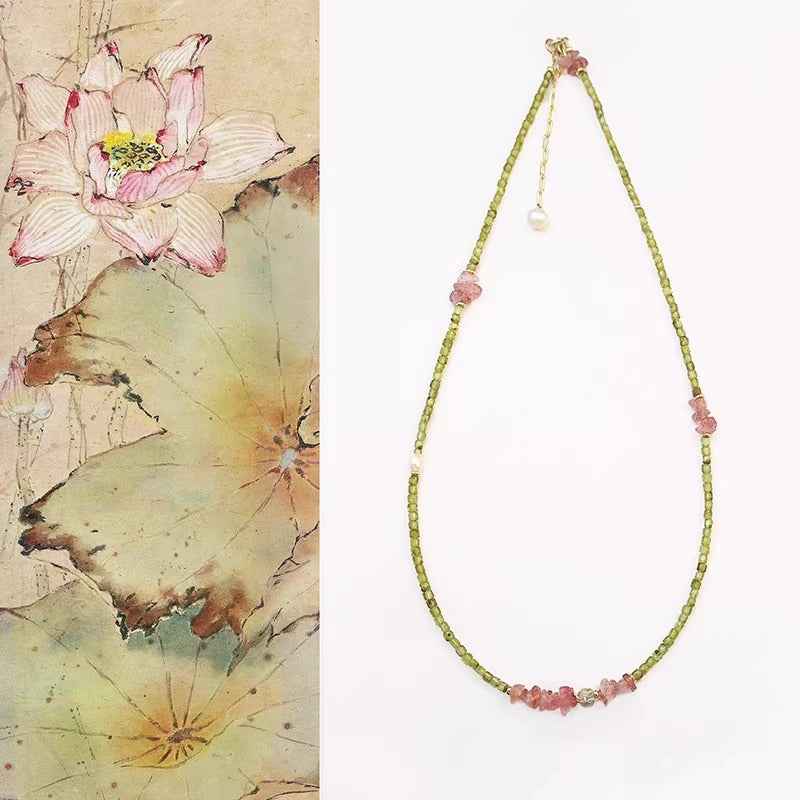 Heart Abundance |  Peridot Rose Quartz Necklace