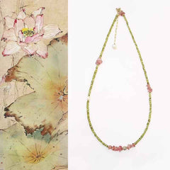 Heart Abundance |  Peridot Rose Quartz Necklace